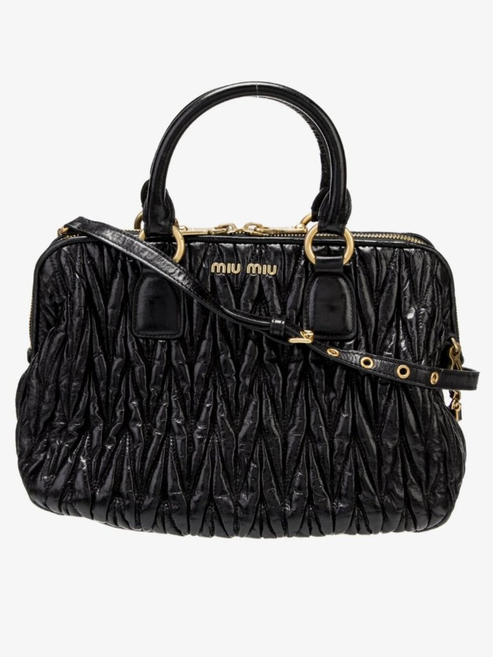 Authentic Miu Miu Matelassé Leather Top Handle Bag